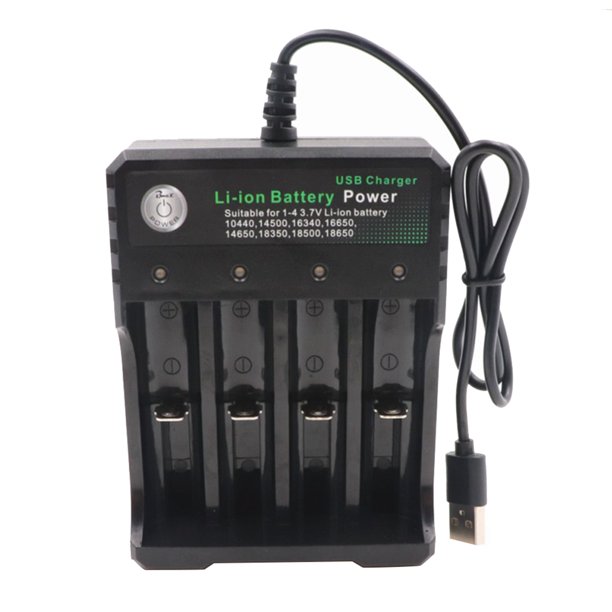 Elenxs Battery Charger 18650 LithiumIon Rechargeable Battery Charger 4 Slots Cell Charging