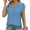 Blue, variant on Women's Cap Short Sleeve Tops Drawstrings Summer Trendy 2024 V Neck T Shirts Fashion Tank Tops Casual Tee Tunic Blouse