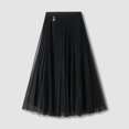 thumbnail image 1 of Vedolay Long Skirts For Women Women's High Waist Flared Skirt Pleated Midi Skirt with Pocket,Black One Size, 1 of 5