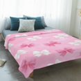 thumbnail image 4 of Pink White Bow Blanket Soft Cozy Warm Throw Blanket for Couch, Plush Fuzzy Flannel Fleece Blankets for Sofa, Modern Art Watercolor Bowknot Bed Blankets Lightweight Gifts for Women, 50"x60", 4 of 9