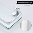 thumbnail image 5 of QD" Badrumshylla i aluminum med härdat glas, rektangulär, 1 hylla, extra tjock, silver sandblästrad, väggmonterad, 5 of 5