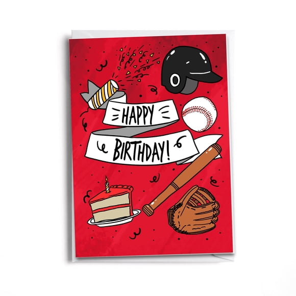 Greeting Card Sole Inspired Happy Birthday Baseball Fan