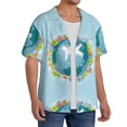 thumbnail image 4 of KLL Dreaming Travel Print Men's Shirt Short Sleeve Button Down Summer Cuba Beach Shirts- Large, 4 of 7