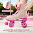 thumbnail image 5 of JZY Light Up Roller Skates for Women and Kids, Quad High-Top PU Leather Skates with Glowing Wheels (Youth Sizes 2-11), 5 of 7