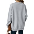 thumbnail image 3 of Dwellite Oversized Sweatshirt for Women Crewneck Fleece Pullover Sweatshirt Fall Fashion Loose Fit Shirts Gray S, 3 of 5