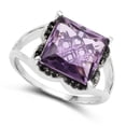 thumbnail image 2 of 4.58 ct. Genuine Amethyst & Black Diamond Sterling Silver Ring, 2 of 3