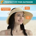 thumbnail image 6 of SUN CUBE Sun Visor Hats Women, Straw Beach Hats for Women, Wide Brim Summer Ponytail Hat, Packable Rollup Visor, Travel Foldable UV Protection Sunhat - Beige, 6 of 8
