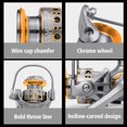 thumbnail image 4 of Spinning Reel Portable Metal Spool Stainless Steel Small Ice Fishing Spinning Reel Mini ,Rigid Aluminum Skeletal Frame, 4 of 5