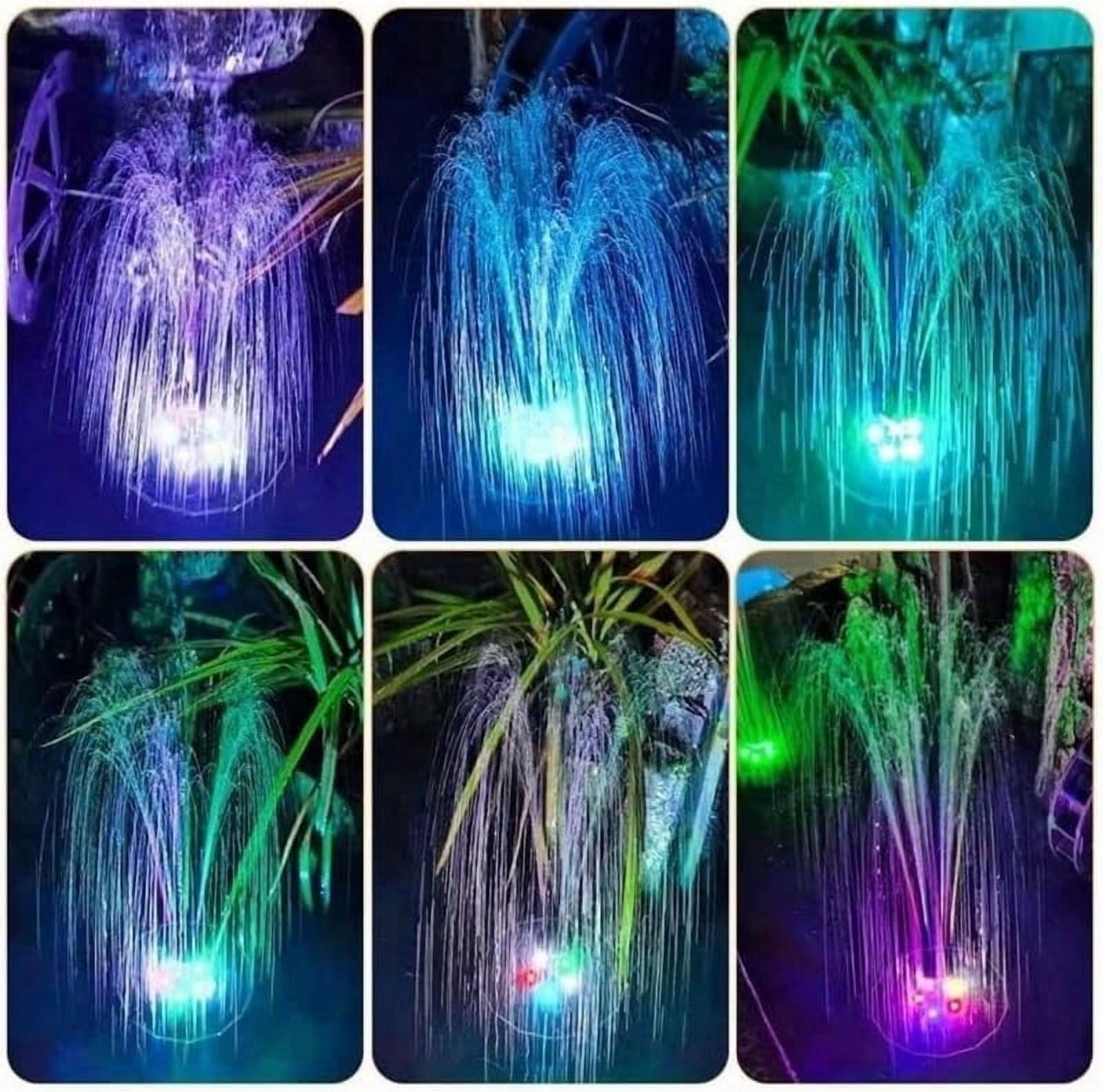 Solar Powered Fountain Pump for Bird Bath, Garden, Pond & Outdoor Decor,Colorful LED Lights, Upgraded Glass Panel, Small Water Fountain for Fish Tank & Swimming Pool