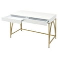 thumbnail image 3 of ACME Lightmane Writing Desk in White High Gloss and Gold, 3 of 7