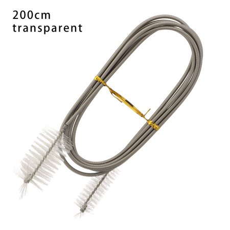 45/90/155/200cm Portable Stainless Steel Spiral Handle Aquarium Accessories Pipe Cleaner Flexible Tube Brush Cleaning Tools Hose Brush TRANSPARENT 200CM