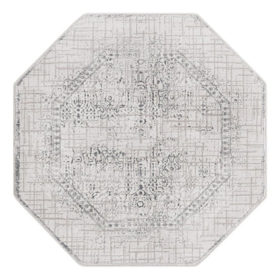 Unique Loom Aberdeen Collection Area Rug - Stanhope (4' Octagon Gray/Beige)