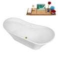 thumbnail image 5 of 67" Streamline B-320-93-BGL Soaking Freestanding Tub and Tray With Internal Drain in Brushed Gold, 5 of 10