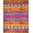 Pink Magenta Orange Teal, Pattern 2, variant on ODIKA Hooked Southwestern Tiger Boho Aztec Maximalist Border Tibetan for Dorm Room, Small Living Apartment, Stain Resistant Low Profile