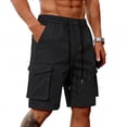 thumbnail image 2 of Men's Survivor Belted Cargo Short-Reg Men's Heavy Duty Cargo Shorts with Adjustable Belt Loop and Multiple Pockets, Durable Cotton Blend for All Day Wear Black XL, 2 of 8