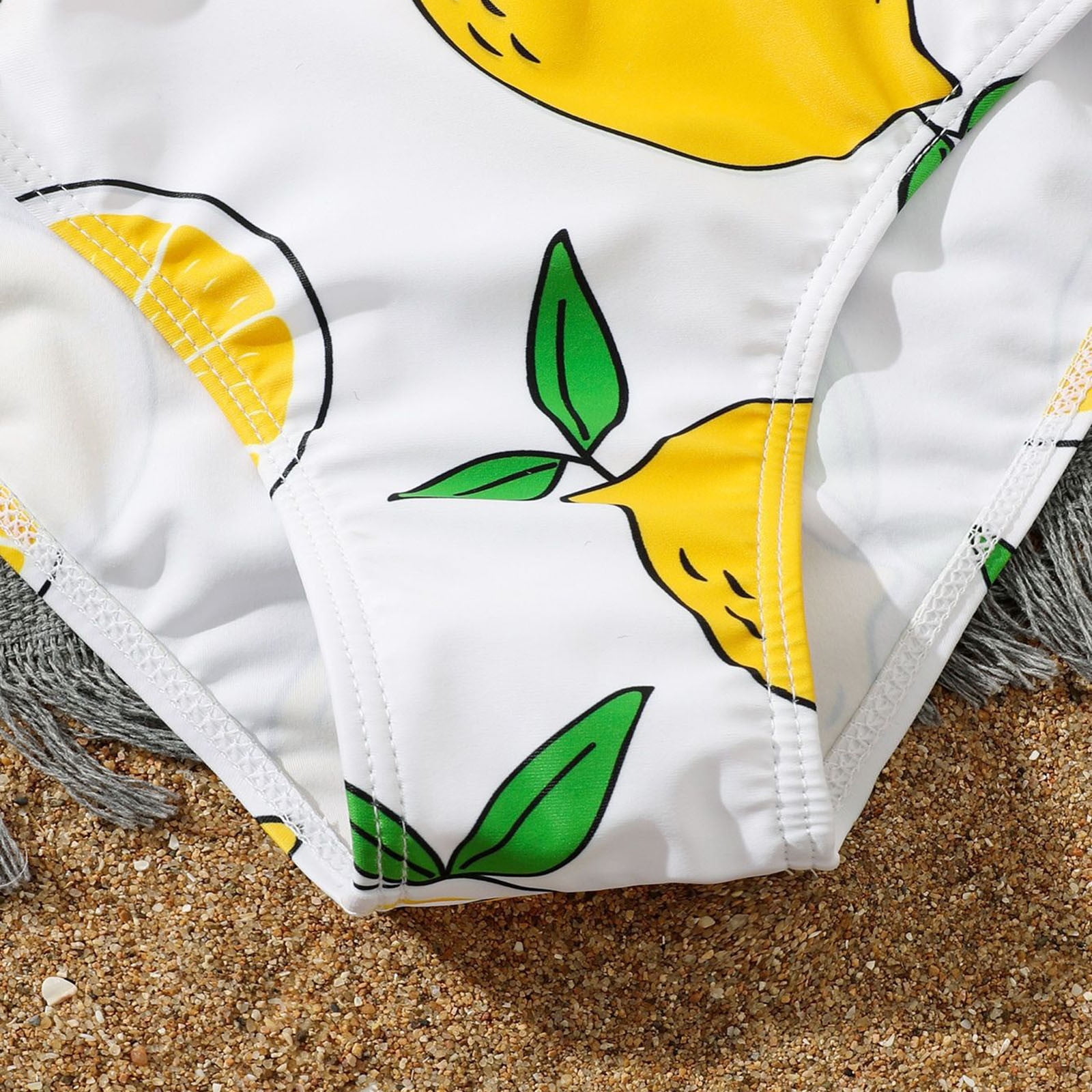 Big Kid Girl Swimwear Kid Swimsuits for Girls Girls 3 Pieces Bikini Bathing Suit with Pants Lemon Print Swimwear Cover Up Sets Girls