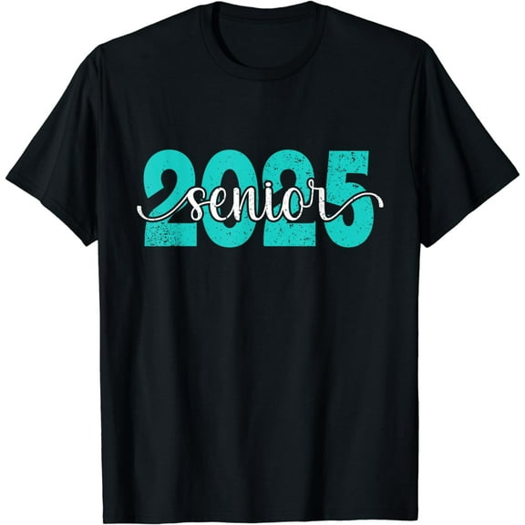 High School Class of 2025 College Senior Graduate Teal Retro T-Shirt