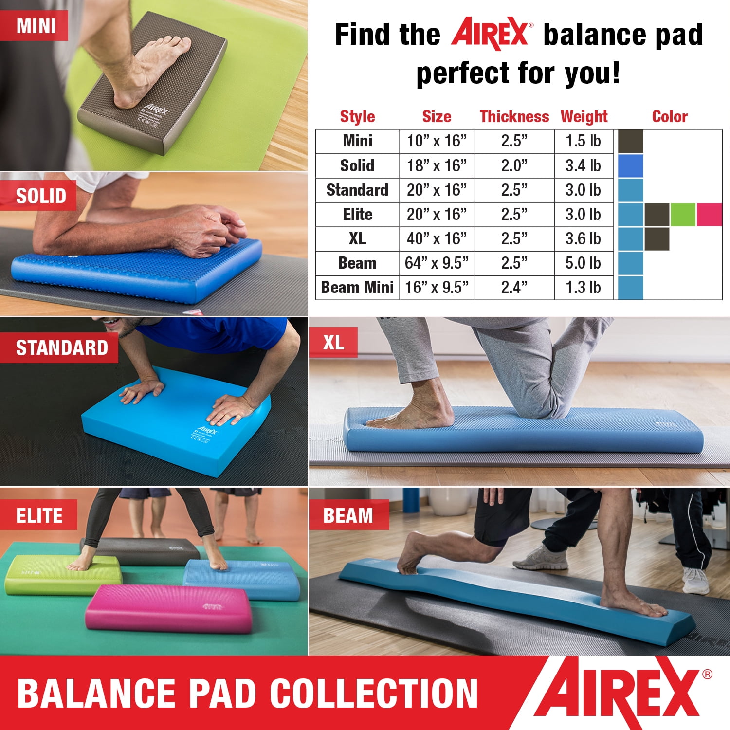 AIREX Balance Pad - Stability Trainer, Physical Therapy, Exercise