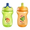 thumbnail image 2 of Tommee Tippee Sporty Spout Water Bottle, 2x10oz, 12 Months+ Non-Spill Toddler Sippy Cups with Bite-Resistant Spout, Easy-Hold and BPA Free, Assorted Color, 2 of 8
