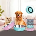 thumbnail image 2 of New stainless steel dog basin paw print pet supplies cat bowl dog bowl silicone anti-slip design pet drinking water feeding bowl, 2 of 9