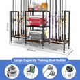 thumbnail image 4 of Fishing Rod Holders  Fishing Pole Holder for Garage  Fishing Rod Rack Stores Fishing Rods  Rolling Fishing Rod Organizer Rustic  and, 4 of 6