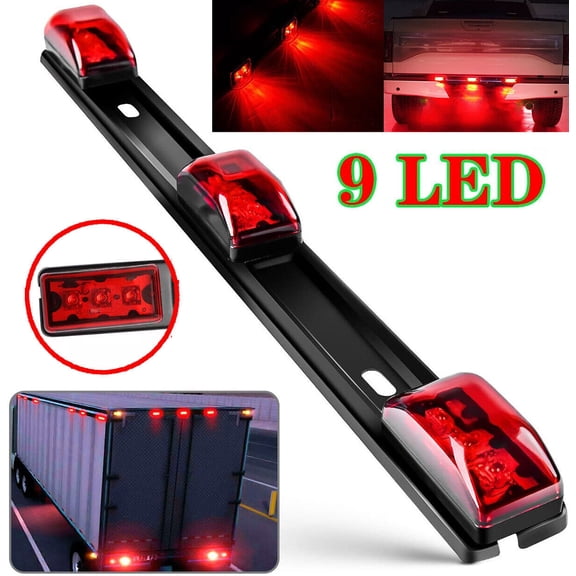 NefLaca 1PACK LED Rear Clearance ID Marker Light Bar Truck Trailer Tail Red Lights New