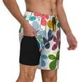 thumbnail image 2 of Logiee Colorful Butterflies Print Men's Swim Trunk,Quick Dry Board Shorts ,Men's Swim Trunks with Compression Liner, Bathing Suits with Pockets-3X-Large, 2 of 6