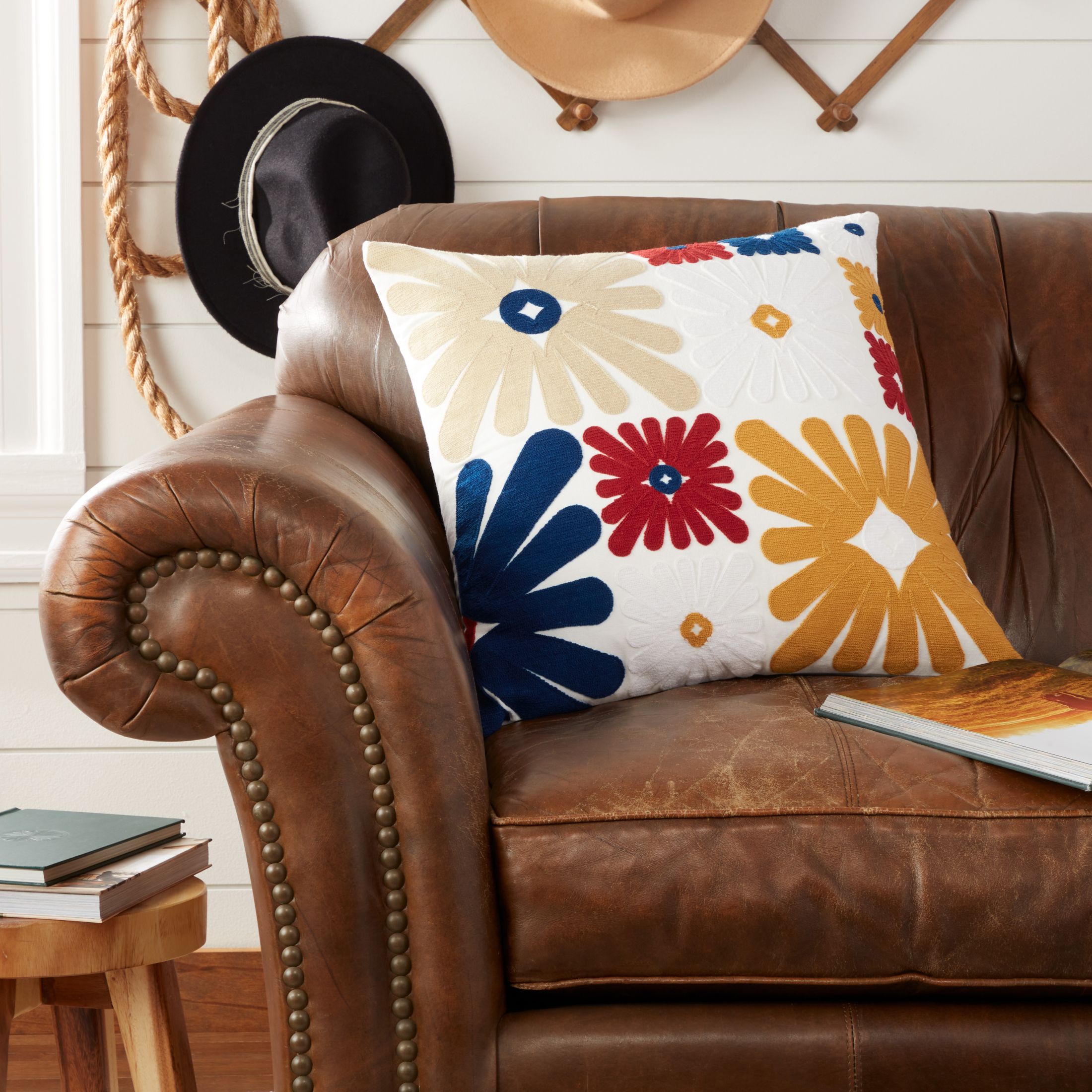 Wanda June Home Vintage Country Floral Pillow by Miranda Lambert, Multi-color, 20"x20"