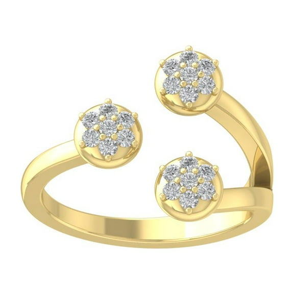 ARAIYA FINE JEWELRY 10K White Gold Lab-Grown Diamond Engagement Ring (1/45 cttw Round-shape Lab-Grown Diamonds (D-F Color, VS Clarity) Size 7.5