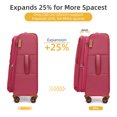 thumbnail image 4 of S-HOME Scuff-Resistant Polyester Luggage Set of 4 Soft-Sided Bags with 360 Degree Spinner Wheels, Safety Lock for Travel, Rose Red, 4 of 7