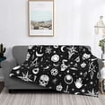 thumbnail image 5 of Horizontal Flannel Blanket Is Light Warm Soft Anti-Pilling Anti-Wrinkle Anti-Allergy And No Hair Loss For Bed And Sofa Camping Travel Retro Skull Head (2), 5 of 8