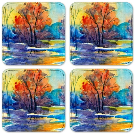 

Vinyl Drink Coasters - Set of 4 - River Watercolor Painting