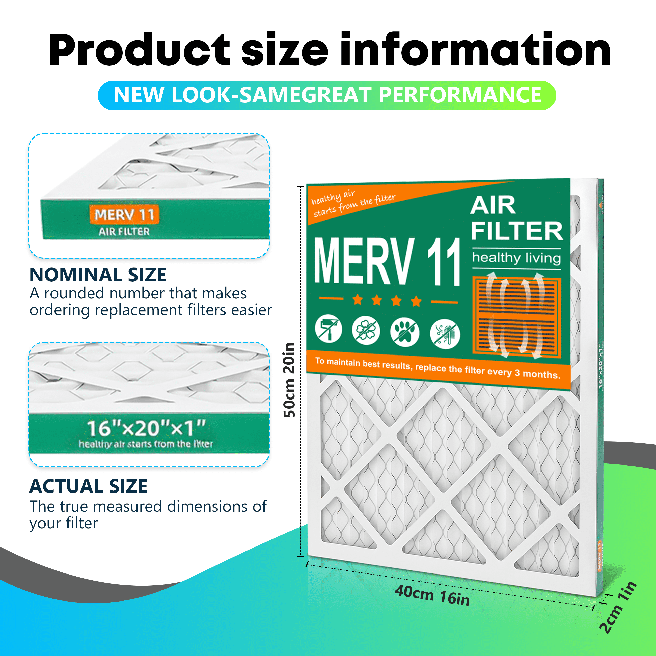 SUIXINEYI MERV 11 HVAC 16x20x1 Furnace  Air Filter Pleated Air Filtersfor Home Air Conditioner,6 Packs