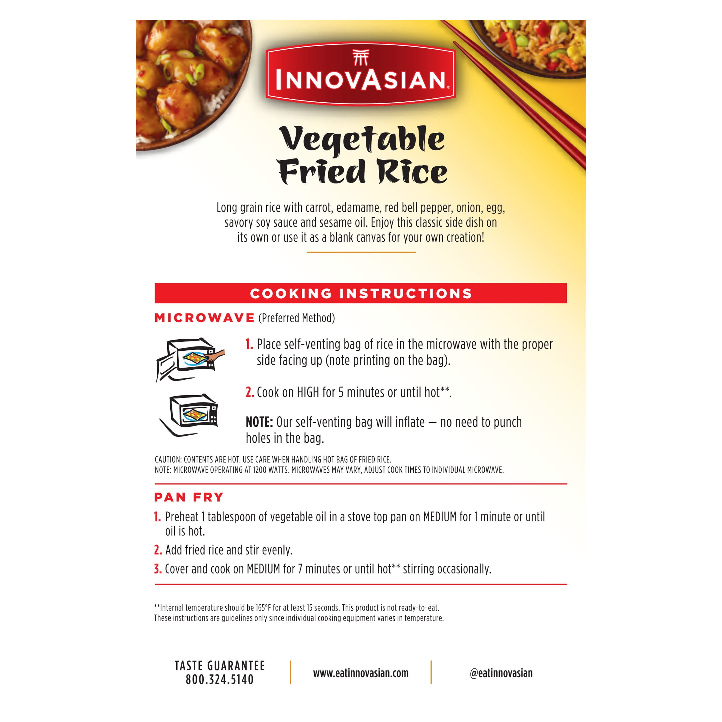 InnovAsian Vegetable Fried Rice, 18 oz (Frozen)