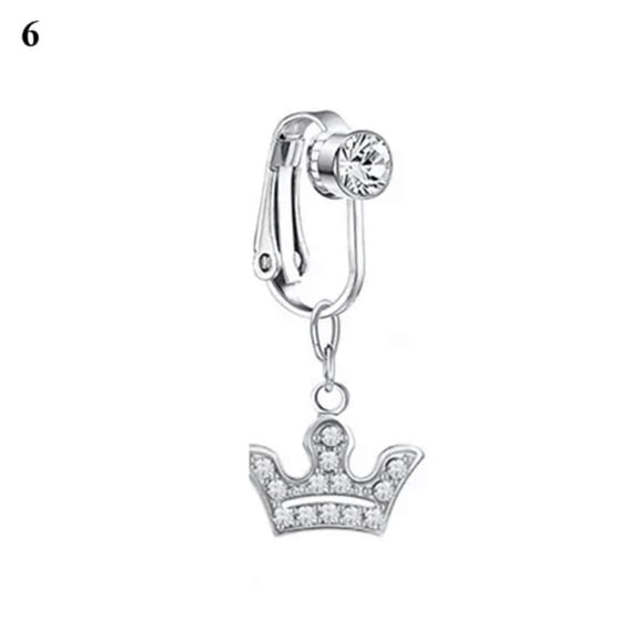 HOOUN Faux Body Piercing Jewelry Clip on Belly Button Navel Rings Fake Belly Piercing-6