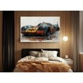 thumbnail image 2 of Epic Bat Man Race Car Canvas Print - Vibrant Watercolor Superhero Wall Art - High-Quality Handcrafted Decor - Ready-to-Hang or Rolled Options, 2 of 7