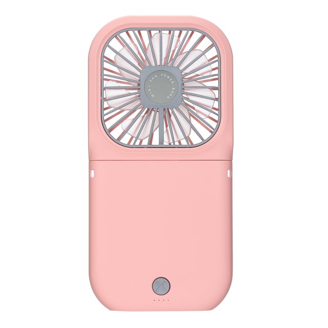 Ventilador Portátil Multifuncional PD-F20 en Rosa: Doble Uso como Cargador de Emergencia y Aire Personal Ajustable
