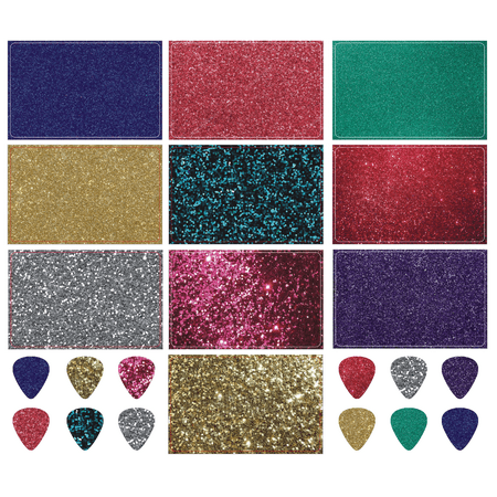 S10 Pick - Guitar Pick Strip Pack - Pick Punch Refill Kit - Metallic Edition - Plastic Card Assortment for Guitar Pick Punch, Includes 10 Different Styles - Nextronics