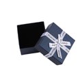 thumbnail image 1 of Cajas de regalo para pajaritas, multiusos, con letras en inglés, pajarita, pequeñas cajas de joyería con tapa para collares, pendientes, anillos, azul/lazo con letras, 7,5x7,5x3,5cm/3,0x3,0x1,4, 1 of 4