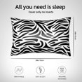thumbnail image 2 of Silk Pillow Case for Hair And Skin Queen - Zebra print black white cool Cooling Sleep Throw Pillow Covers Standard Size 20x30in, comfort Satin Pillowcase with Zipper for Women Men, 2 of 7
