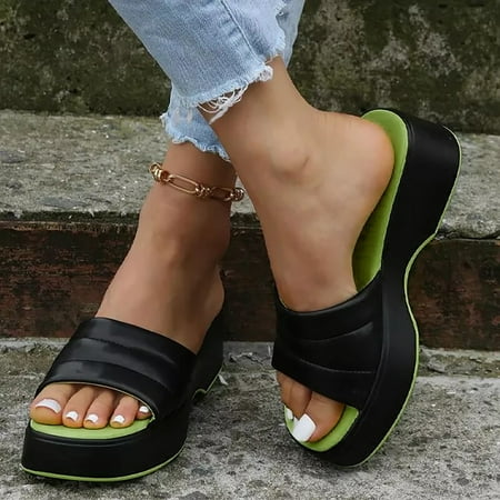 

Honeeladyy Womens Non-Slip Pillow Sandals Women s Flat Shoes Ladies Thick Bottom Sandals Summer Causal Slippers