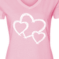 thumbnail image 4 of Inktastic Three White Hearts Women's V-Neck T-Shirt, 4 of 5