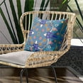 thumbnail image 2 of Amrita Sen Designs  18 x 18 in. Paisley Leaf Geo Duo Broadcloth Indoor & Outdoor Blown & Closed Pillow - Hot Muted Blue & Gold, 2 of 5