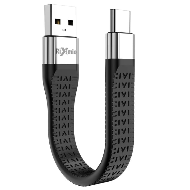 Cable USB C Rixmie Short USB A a USB C de carga rápida de 10 Gbps