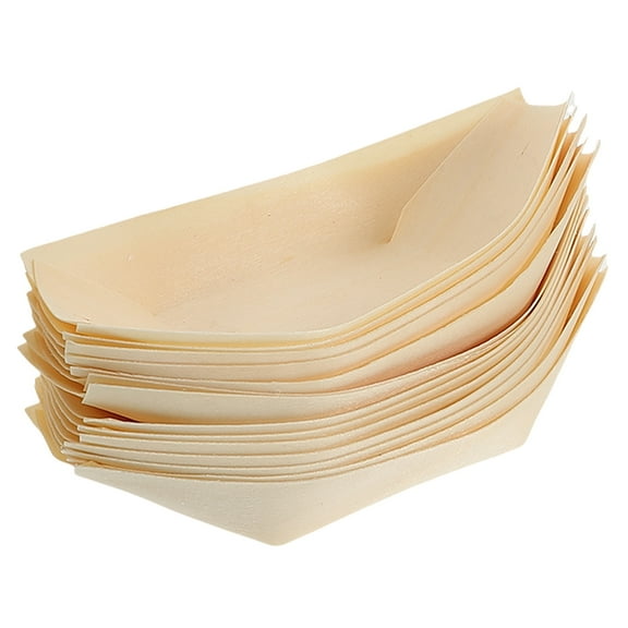 FOMIYES 50Pcs Food Boats for Tacos and Desserts Kraft Paper Multifunctional Packaging 11.80X6.50X2.00Cm