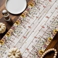 thumbnail image 2 of ERUNPONLY Fall Gnomes Table Runner - 36 Inch Long Thanksgiving Pumpkin Squirrel Sunflower Wooden Cotton Linen Blended Dress Scarves Farmhouse Table Runner for Kitchen Dining, Coffee Table, 13" x 36", 2 of 8