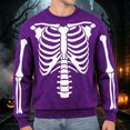 thumbnail image 2 of Afdoent Sweatshirts for Men Halloween Skeleton Print Sweatshirt Casual Crewneck Long Sleeve Pullover Comfortable for Holiday Party, 2 of 4