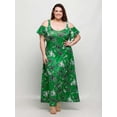 thumbnail image 3 of Plus Size Floral Cold Shoulder Ruffle Maxi Dress, 3 of 3