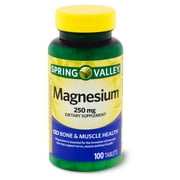 Spring Valley Magnesium Tablets, 250 mg, 100 Ct