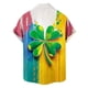 thumbnail image 3 of Ceisia Men's St. Patrick's Day Short Sleeve Shirt Clover Print Regular Straight Fit Green Turn-Down Collar Spring Summer Shirt Gift, 3 of 6